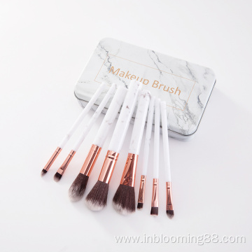 Custom 8 Pcs Gold Marble Makeup Brush Set